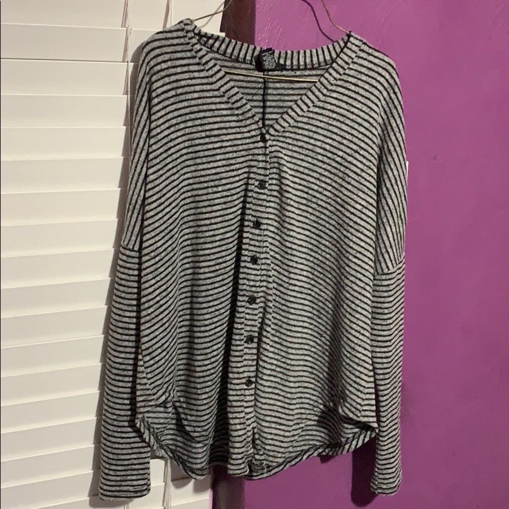 Grey srtiped shirt